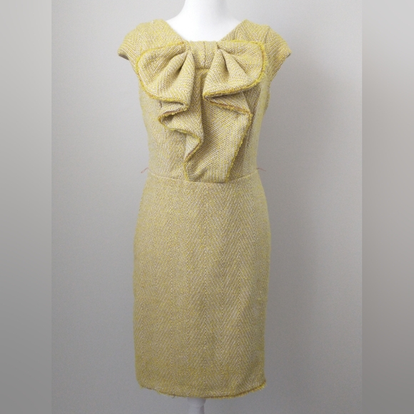 Eva Franco Dresses & Skirts - Eva Franco Anthropologie Learning Curve yellow tweed dress 4
